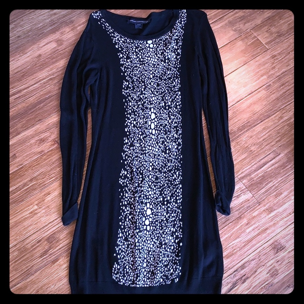 French Connection Black and White Sweater Dress